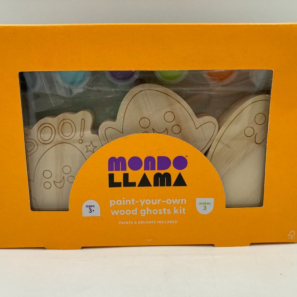 Mondo Llama Paint-Your-Own Wood Ghosts Kit 3 Pieces